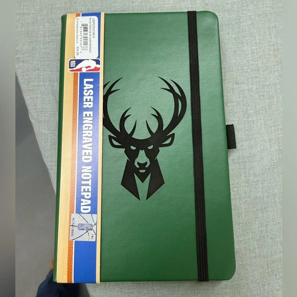 NBA Milwaukee Bucks Laser Engraved Notebook
